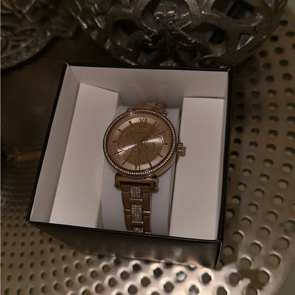 Michael Kors Women's 36mm Sofie Stainless Steel Chronograph Watch - Rose Gold - Picture 5 of 8